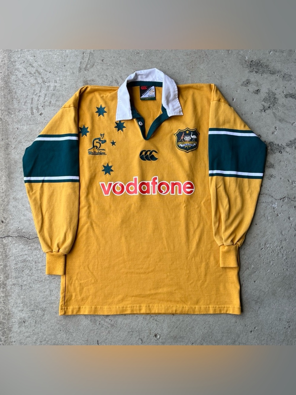 Vintage Canterbury Wallabies Australia Long Sleeve Rugby Jersey Shirt Size L
